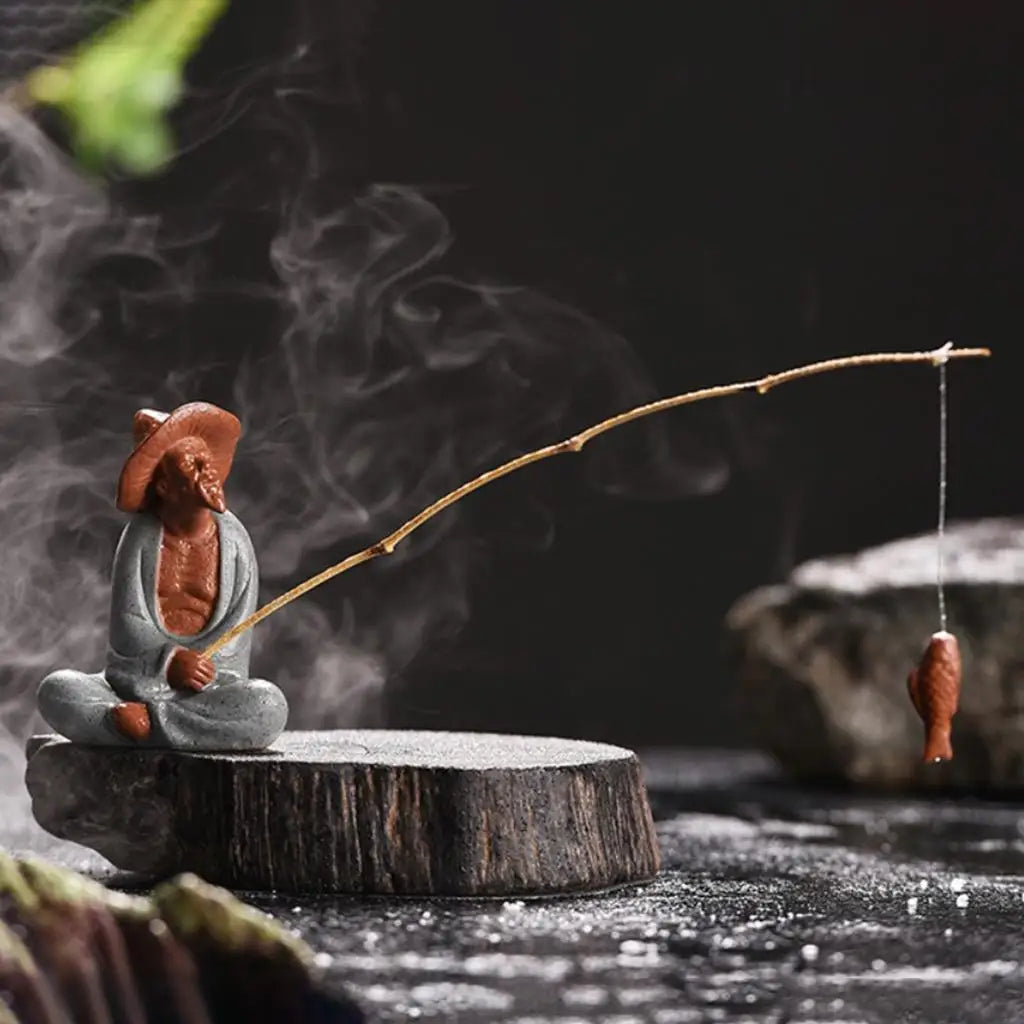 Kesoto Ceramic Tea Pet Figurine | Jiang Taigong Zen Desk Statue