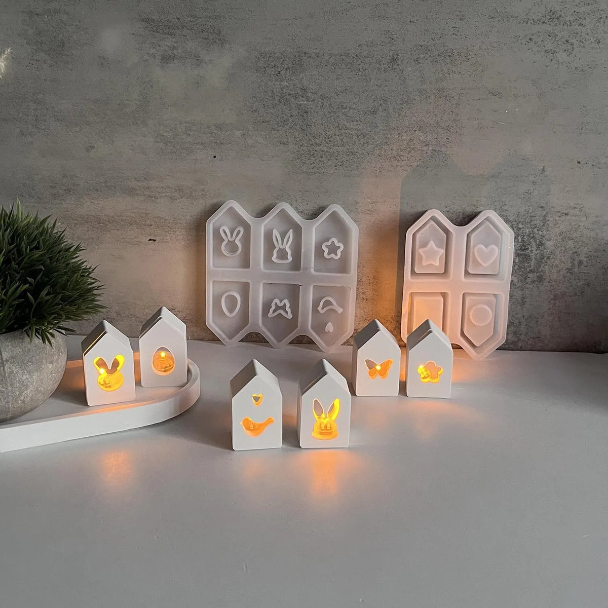 3D Hollow House Silicone Mold – DIY Plaster & Resin Craft