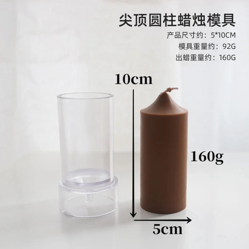 Pointed Cylindrical Acrylic Candle Mold | DIY Candle Making Tool