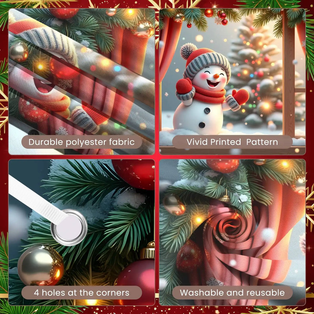 Snowman Christmas Banner Backdrop – Festive Holiday Décor 180×110cm