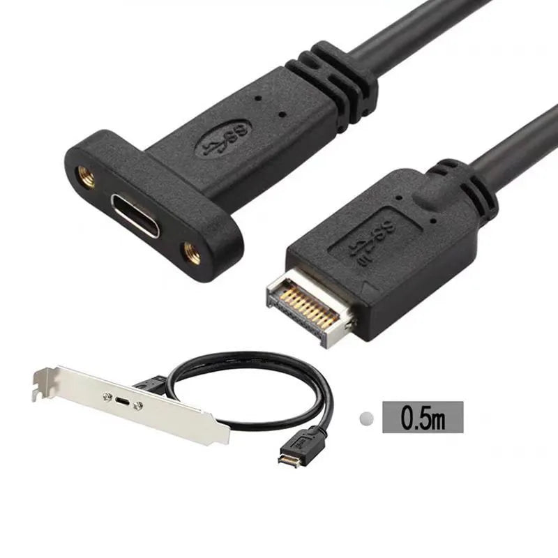 Type E to USB-C Front Panel Adapter – USB 3.1/3.2 PC Header Cable
