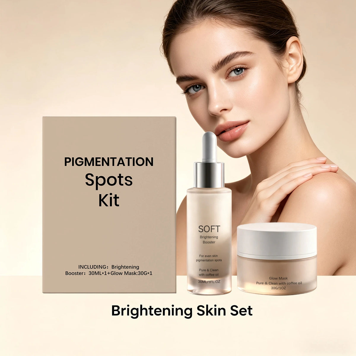2-Piece Brightening Set – Dark Spot Serum & Coffee Glow Mask