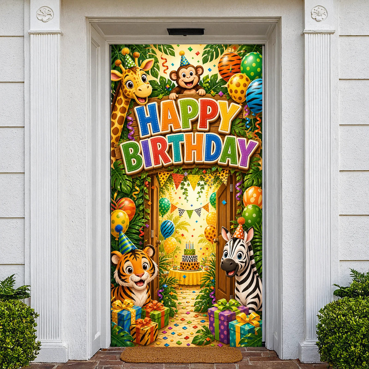 Cowboy Western Birthday Backdrop – Rustic Wooden Party Banner