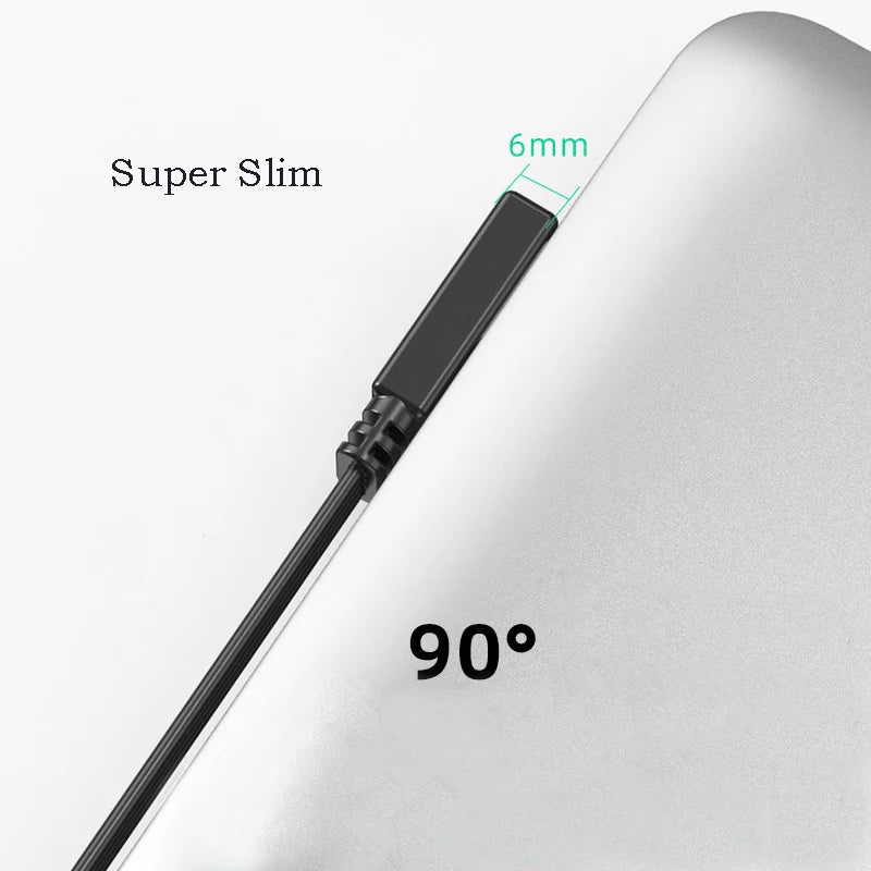 USB 2.0 to USB-C Angled Flat Cable – 2A Charging & Data Sync