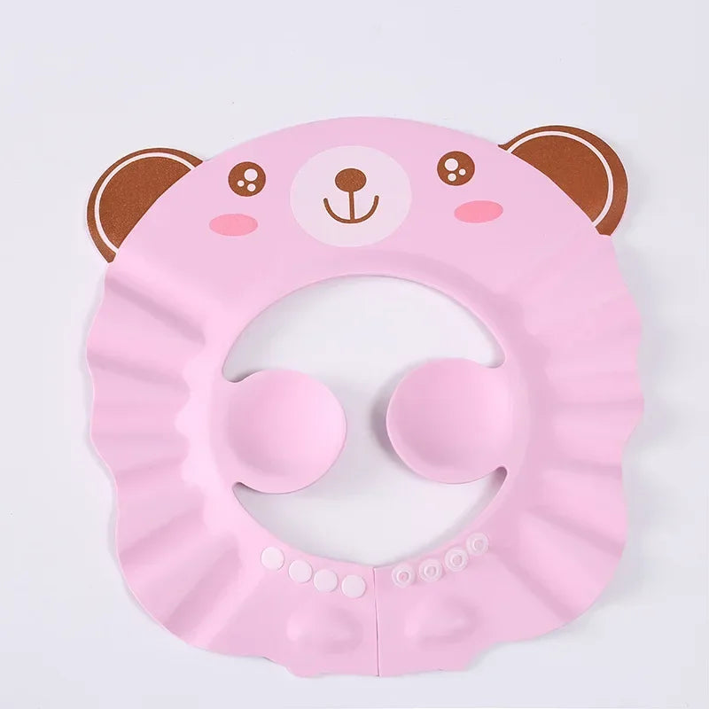Soft Baby Shower Cap – Adjustable Ear Protection Hair Wash Hat