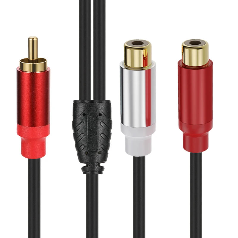 RCA Splitter 1 in 2 Out Male to Female Audio Adapter