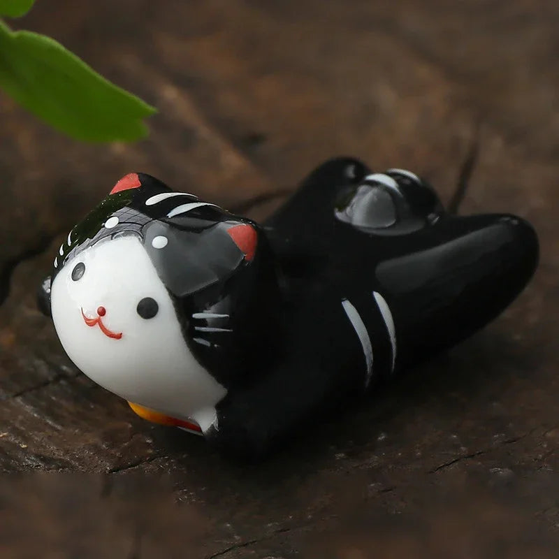 Japanese Ceramic Cat Chopstick Holder & Spoon Rest