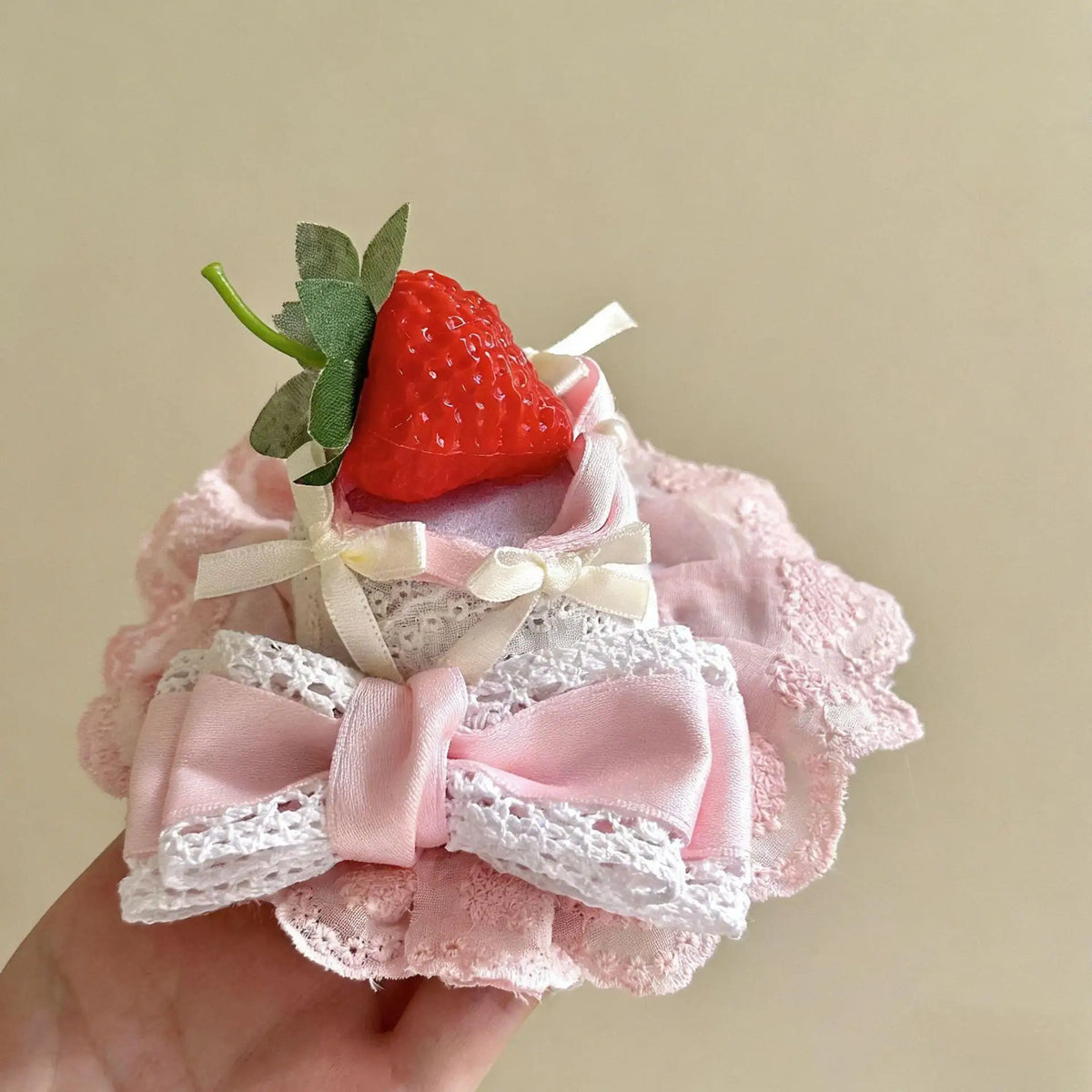 Pink Strawberry Cake Birthday Hat Hairpin – Cute Hair Bow Clip