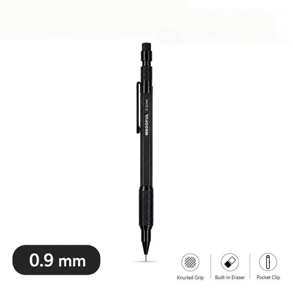 Metal Mechanical Pencil 0.5–1.3mm | Low Gravity, Built-in Eraser