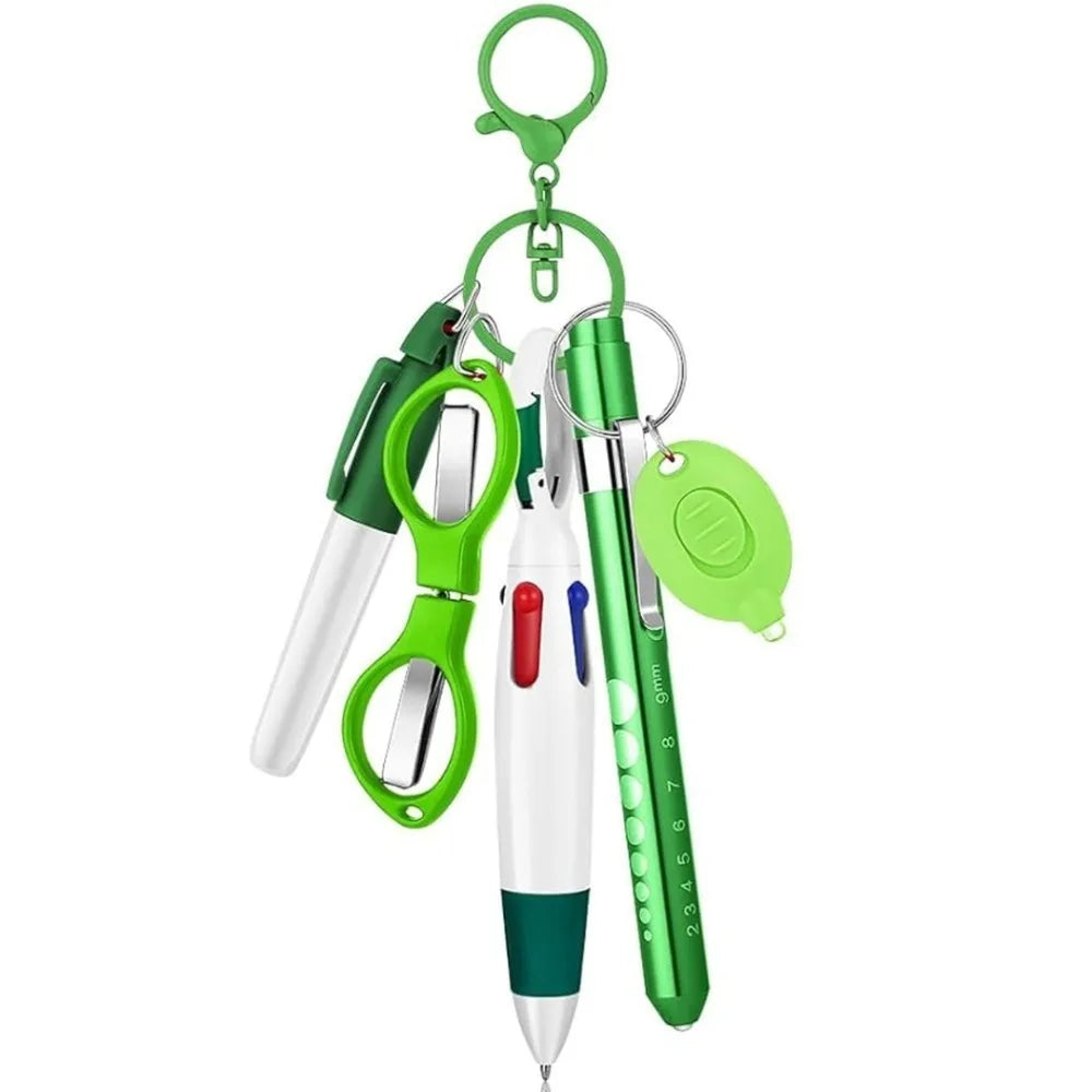 6-in-1 Multifunction Retractable Ballpoint Pen Set & Flashlight