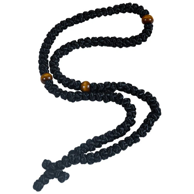 Orthodox Wooden Prayer Beads Rosary Bracelet – Rope & Fabric
