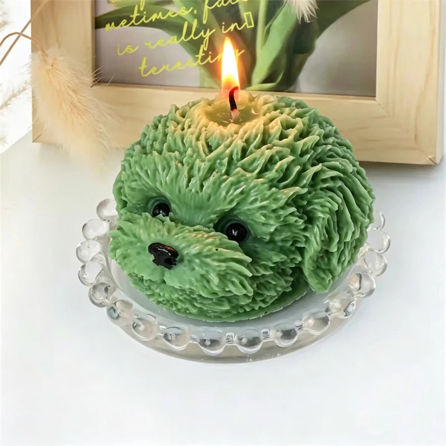Teddy Dog Head Silicone Mold – DIY Candle Soap Craft Mould