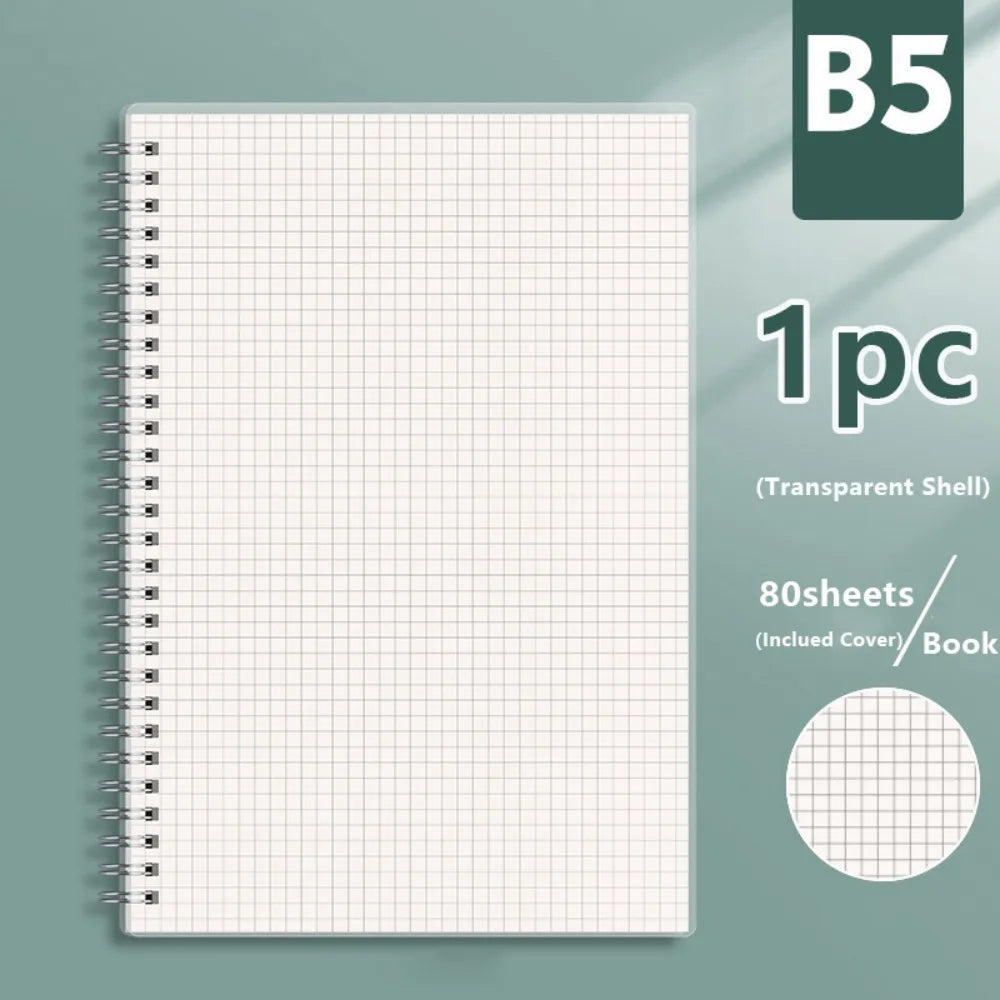 Spiral Coil Notebook A4/A5/A6/B5 – Grid, Lined & Blank Pages
