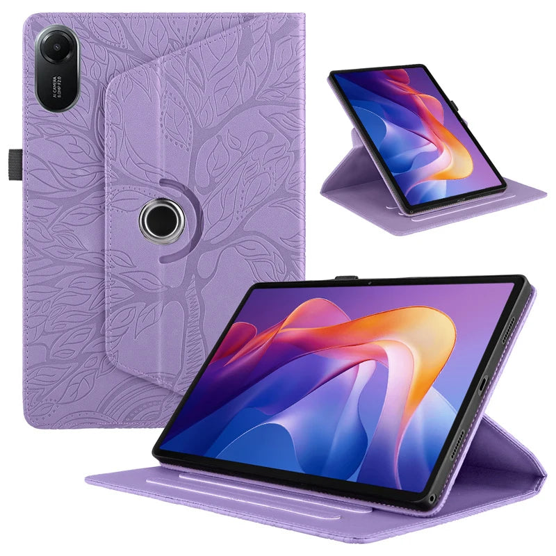 Xiaomi Redmi Pad 2 11" Case – Embossed Tree 360° Rotating Stand