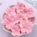 10PCS Resin Kawaii Peach Blossom Flatback Craft Embellishments