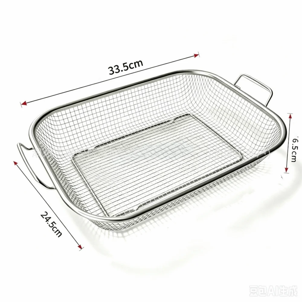Stainless Steel BBQ Grill Basket | Fine Mesh, Built-In Handles