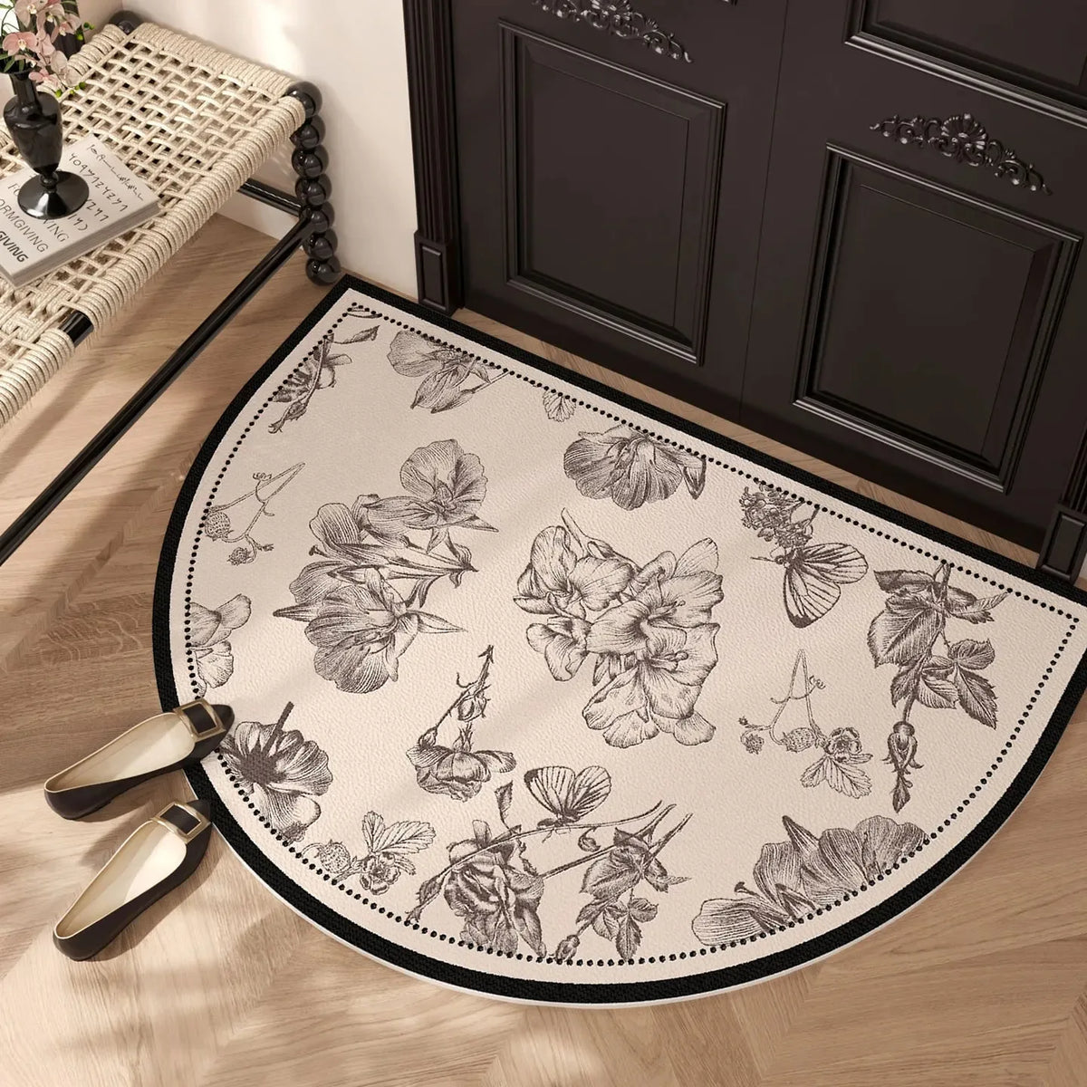 Semi-Circle Non-Slip Half Moon Doormat | Entryway Rug