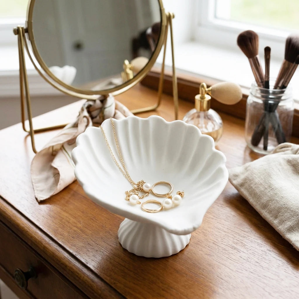 Shell-Shaped Jewelry Dish – Ring & Trinket Organizer Tray