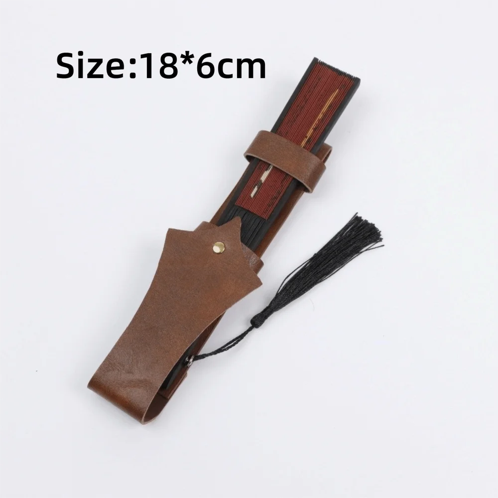 PU Leather Folding Fan Holder – Vintage Belt Loop Waist Case