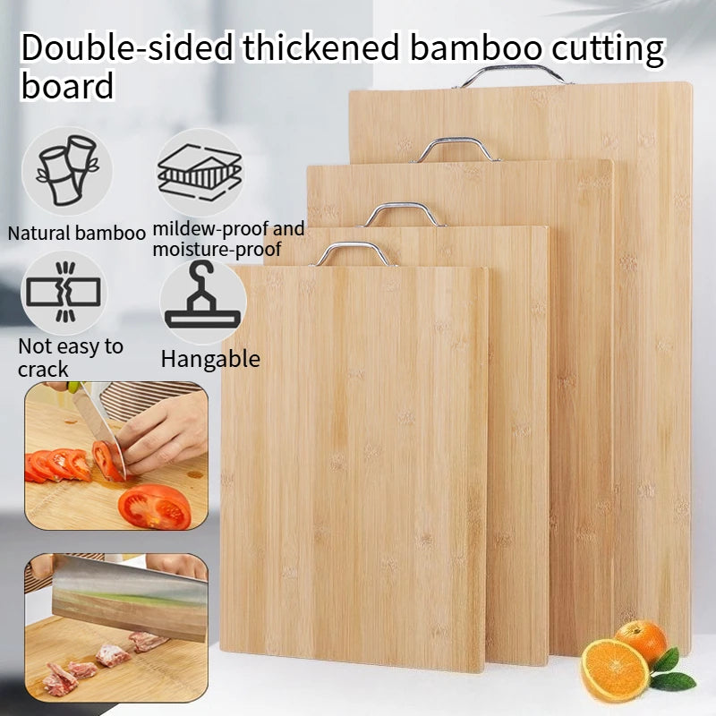 Double-Sided Bamboo Cutting Board | Thick, Antibacterial Kitchen Board