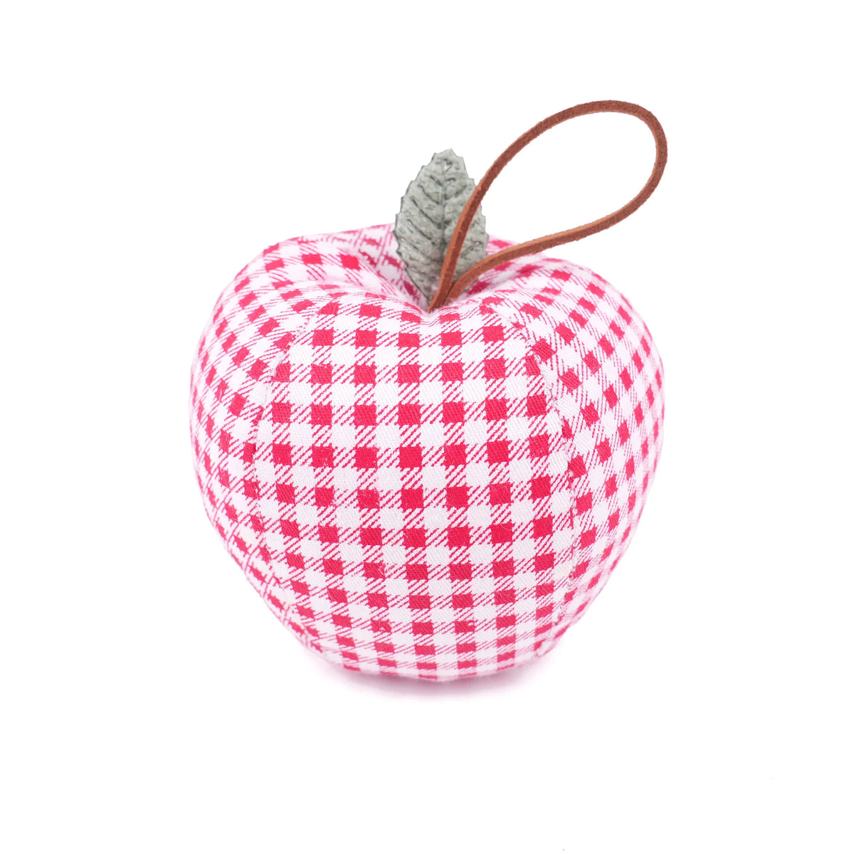 Vintage Stuffed Plaid Apple Ornament – Farmhouse Home Decor