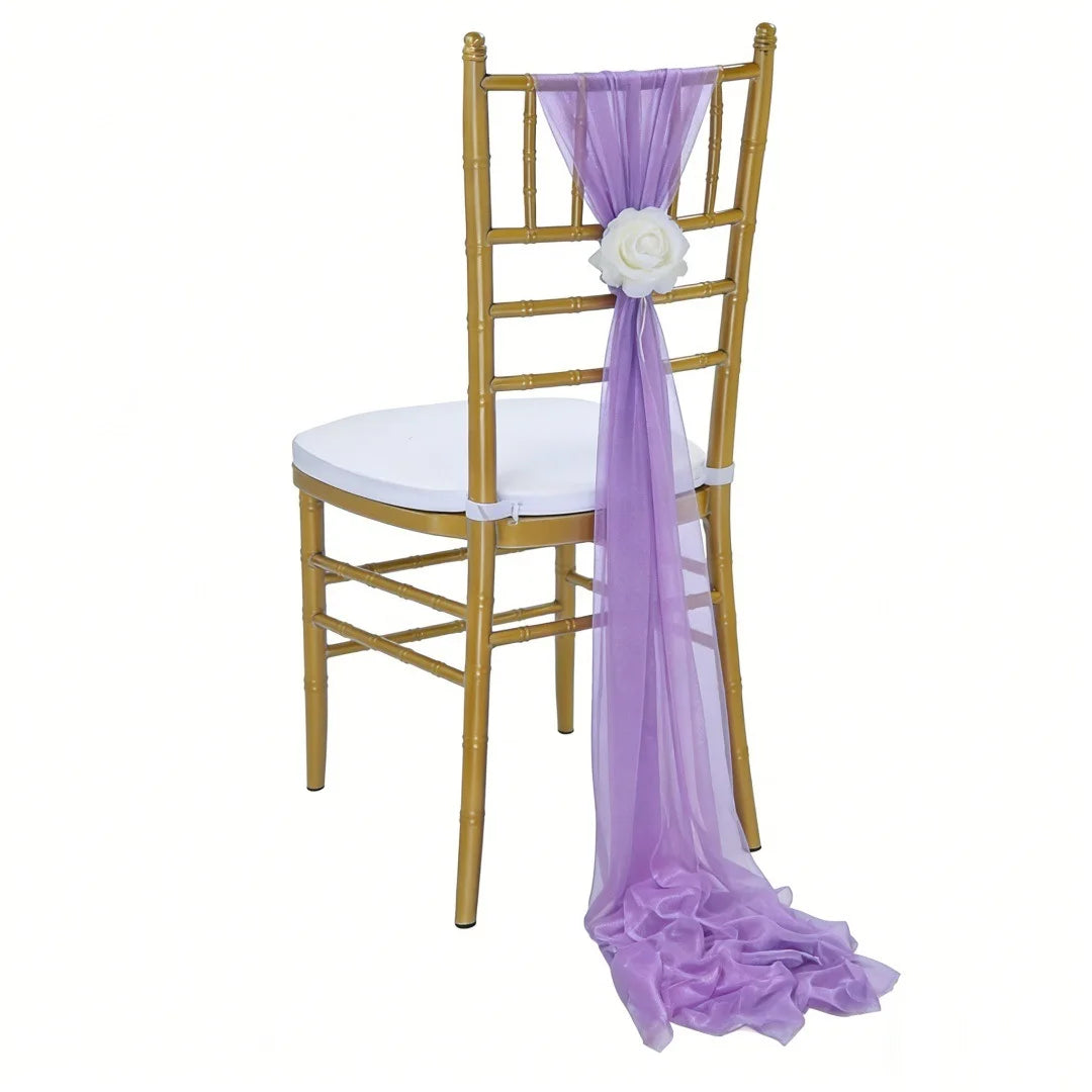 Tulle Organza Chair Sash Ribbon Bow – Wedding & Banquet Décor