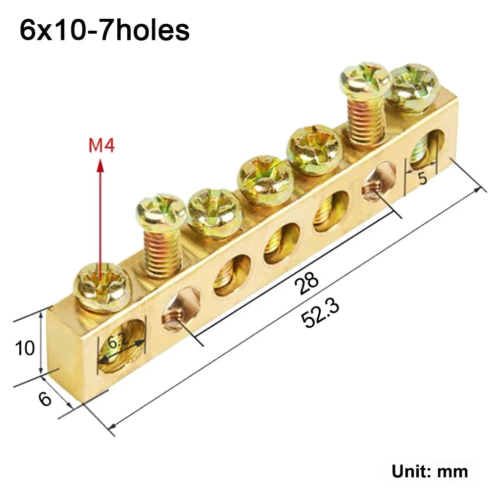 Copper Bus Bar Terminal Block – Brass Screw Wire Connector