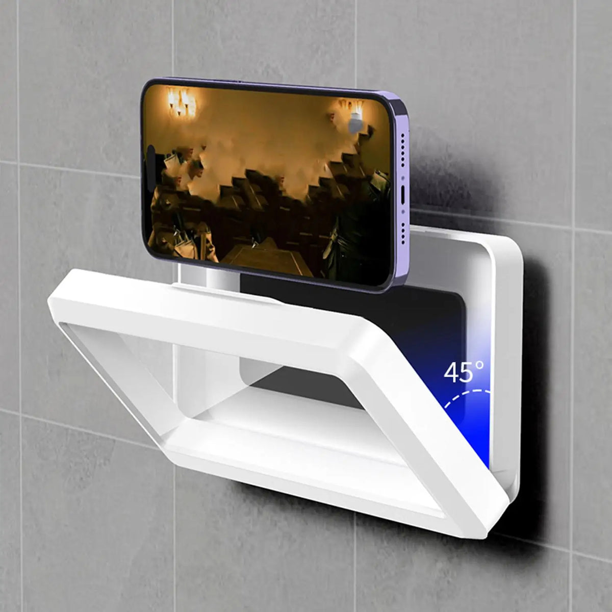 Waterproof Wall-Mount Phone Holder – No-Drill, 360° Rotation