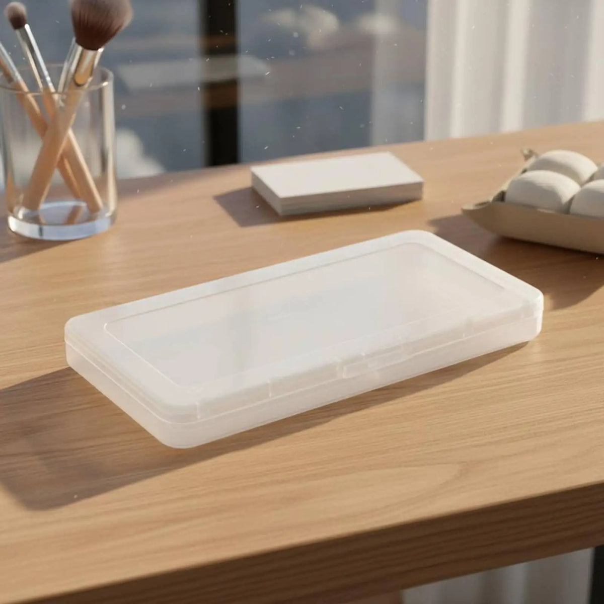 Transparent Plastic Storage Box with Lid | Card & Bead Organizer