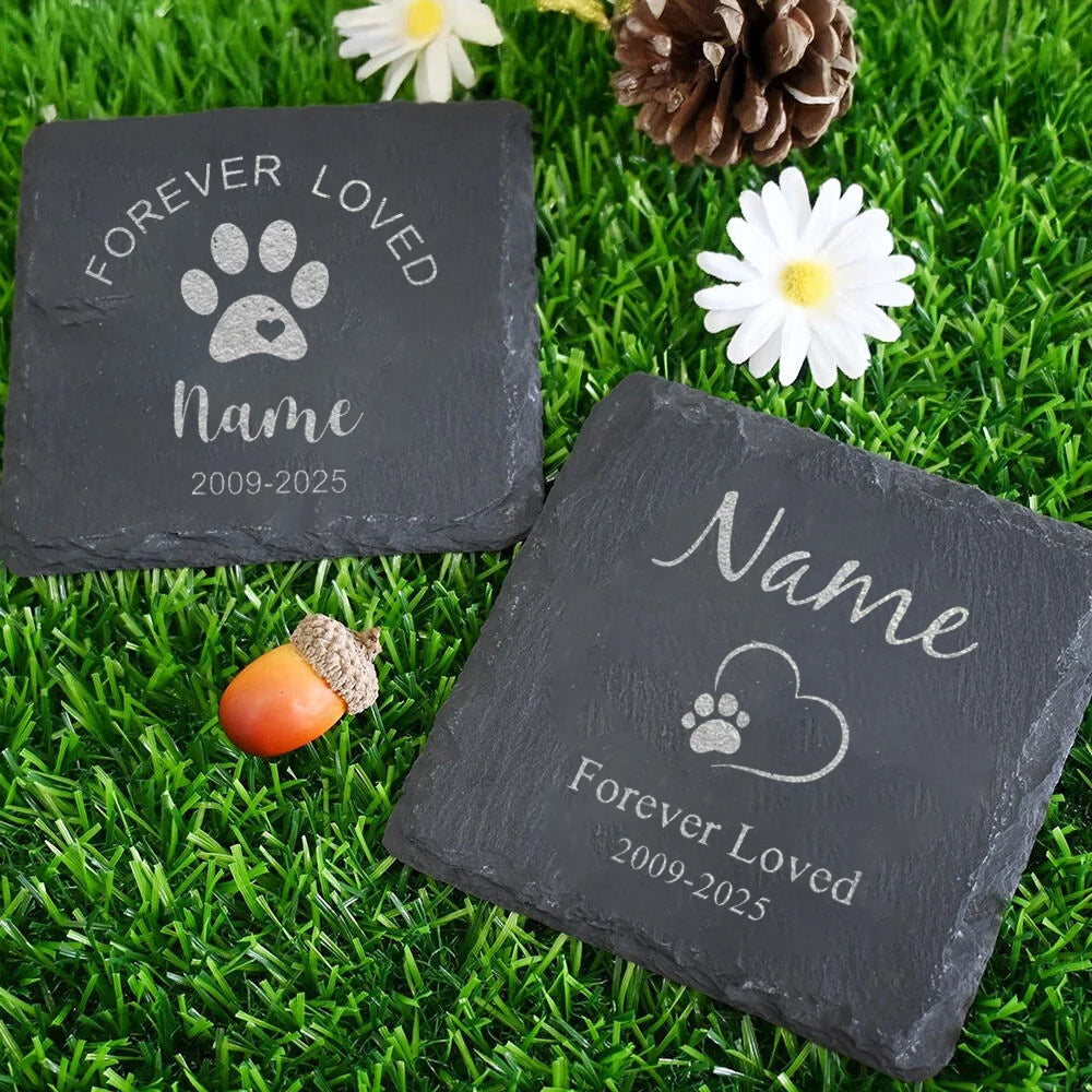 Personalized Dog Memorial Garden Stone | Pawprint Keepsake