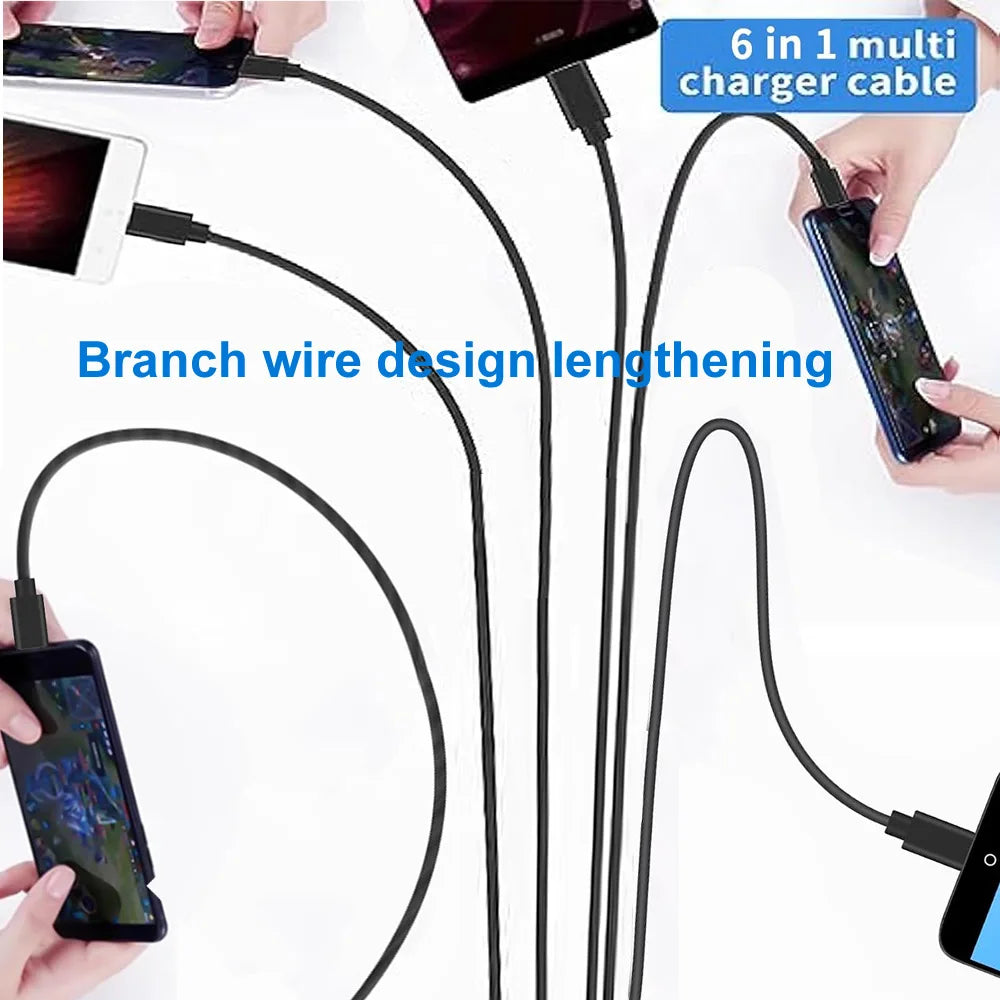 USB-C Splitter 1-in-6-Out Cable | Charge 6 Devices at Once