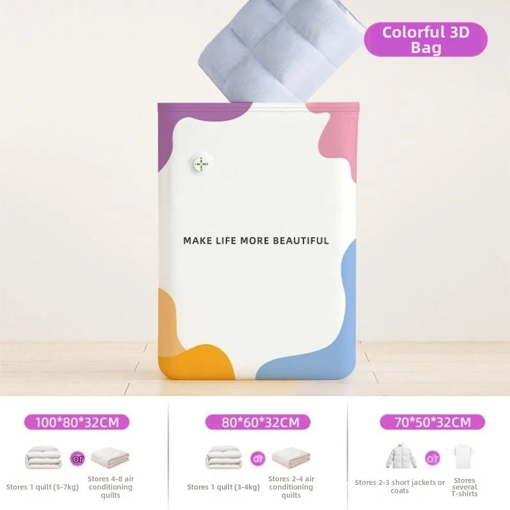 No-Pump Vacuum Compression Bags | Wardrobe Storage Organizer