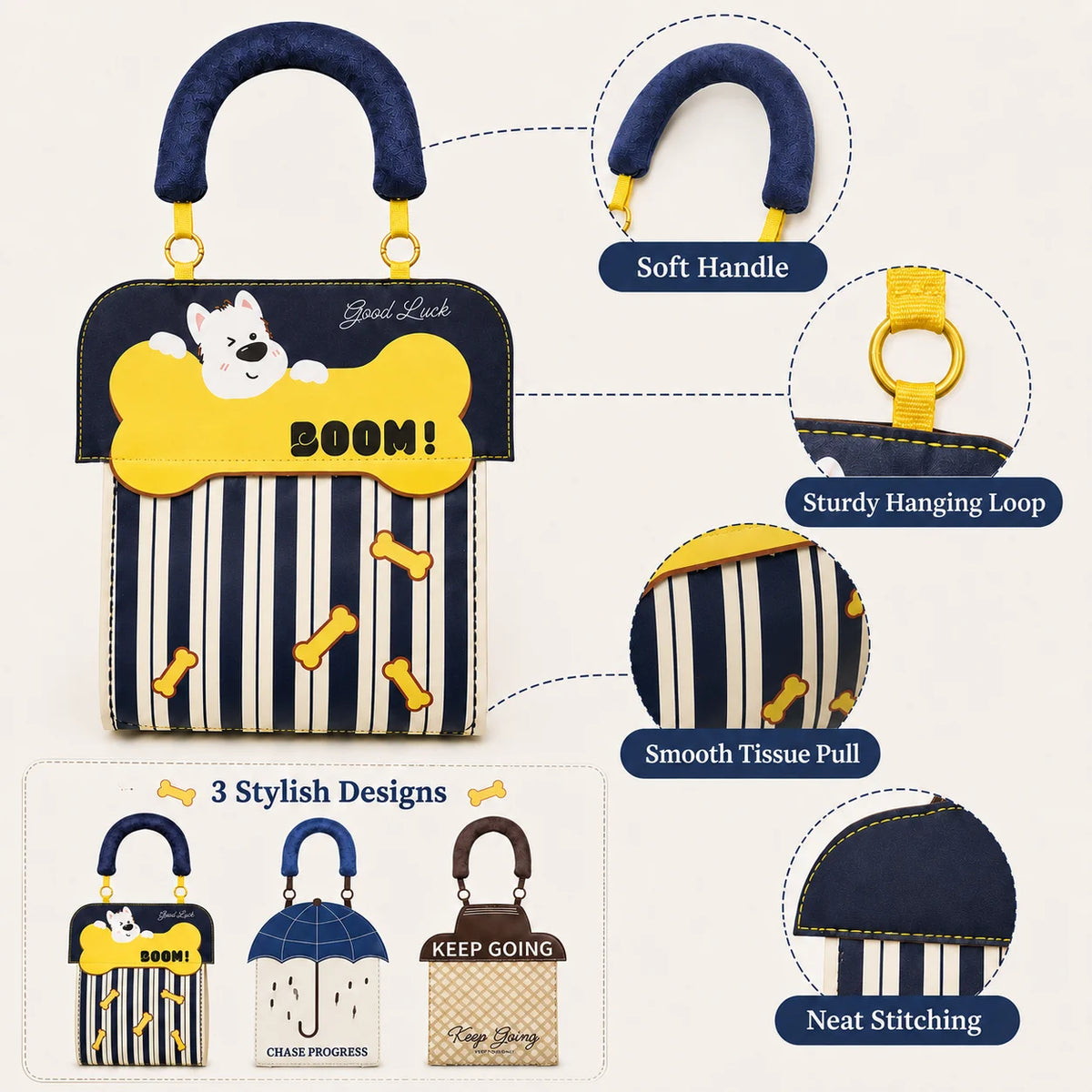 Cartoon Hanging Tissue Holder Bag – Car, Home & Bathroom