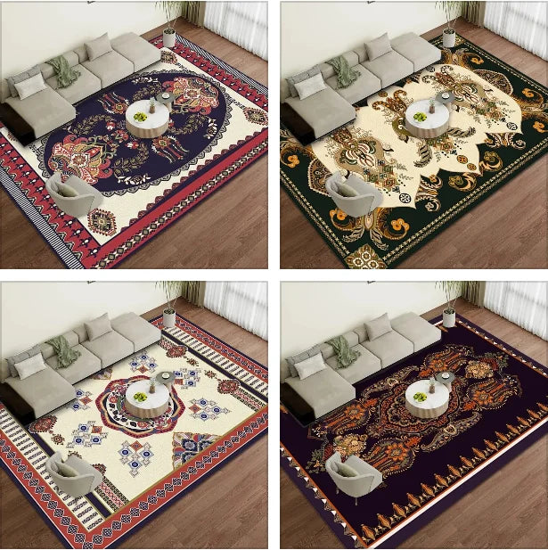 Vintage Persian Paisley Area Rug – Boho Non-Slip Floor Mat