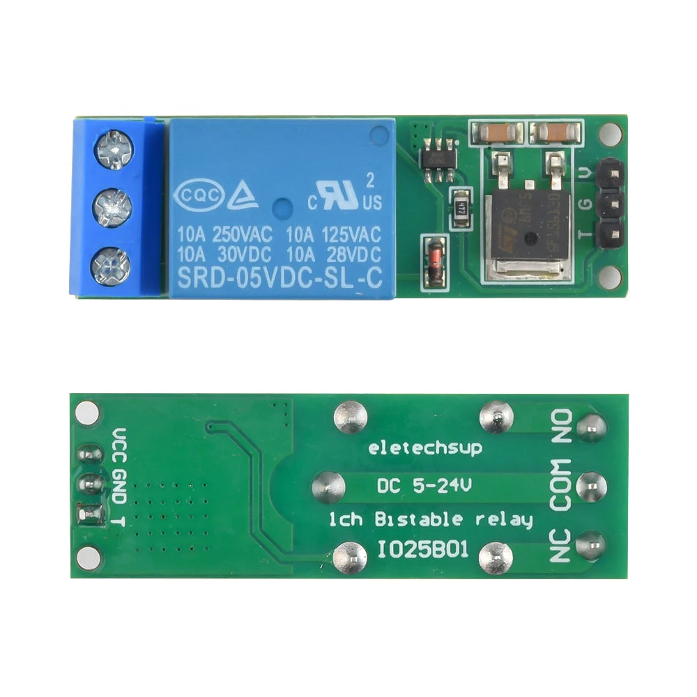 DC 6-24V 1-Channel Bistable Self-Locking Relay Module
