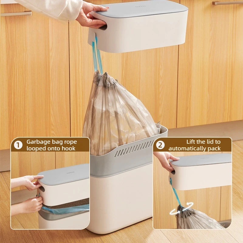 Slim One-Touch Odor-Proof Trash Can – 8L Space-Saving Bin