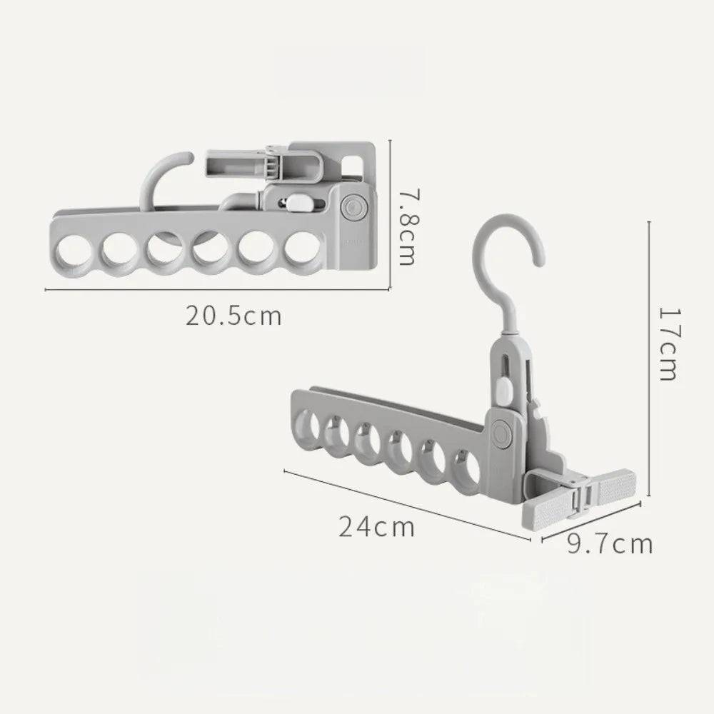 6-Hole Foldable Clothes Hanger – Lightweight Travel Rack