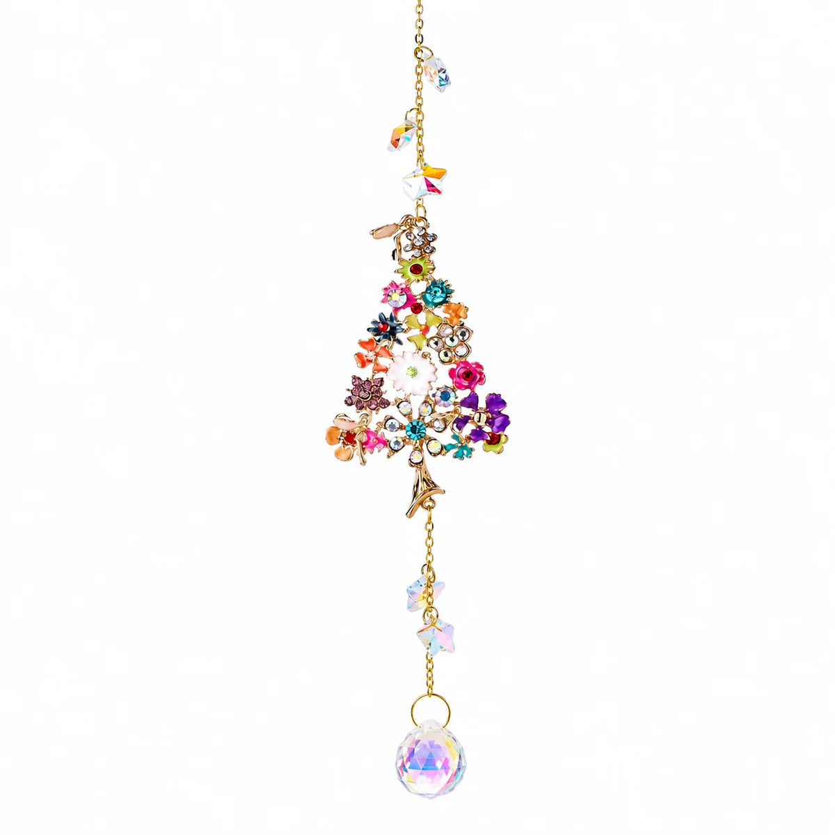 Crystal Christmas Tree Suncatcher – Rainbow Prism Ornament