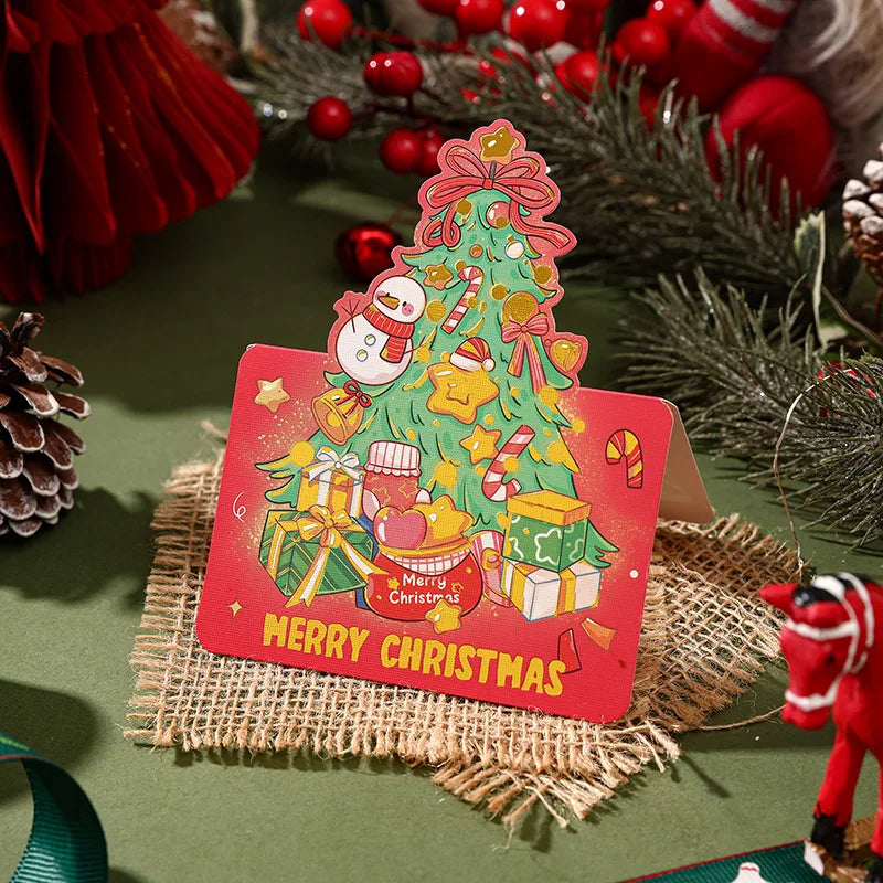 10-Pack Gold Foil Christmas Greeting Cards with Envelopes