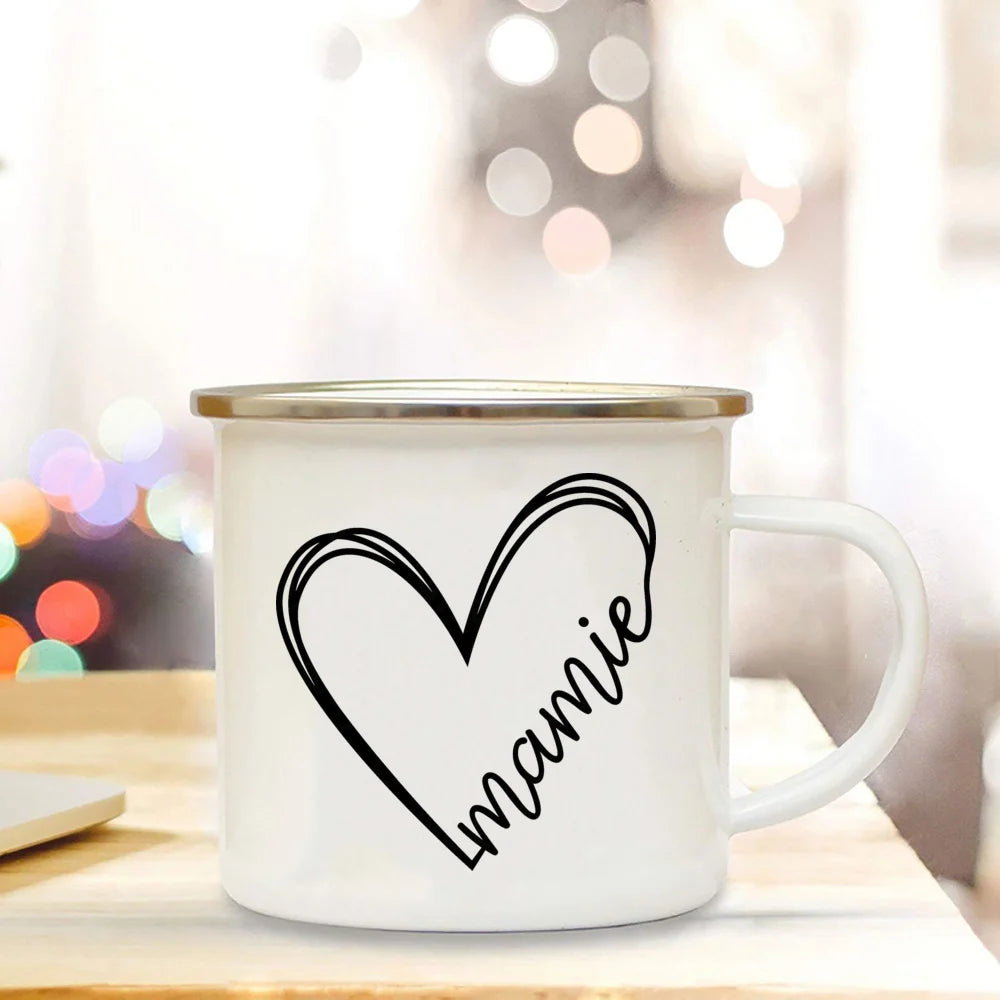 Super Mamie I Love You Enamel Mug | Grandmother Gift Mug