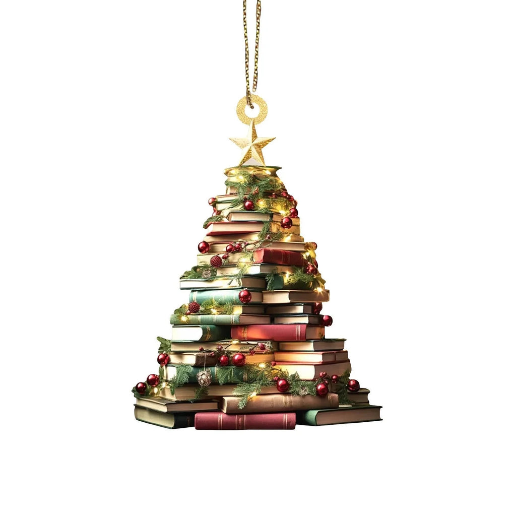 Acrylic Book Christmas Ornament – Book Lover Holiday Gift