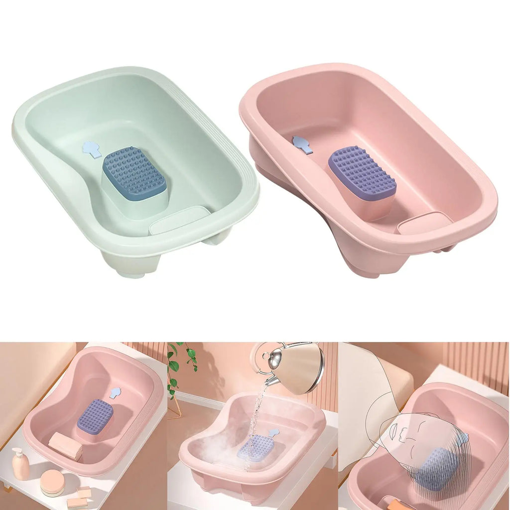 Portable Hair Washing Basin with EVA Cushion | Bedside Shampoo Bowl