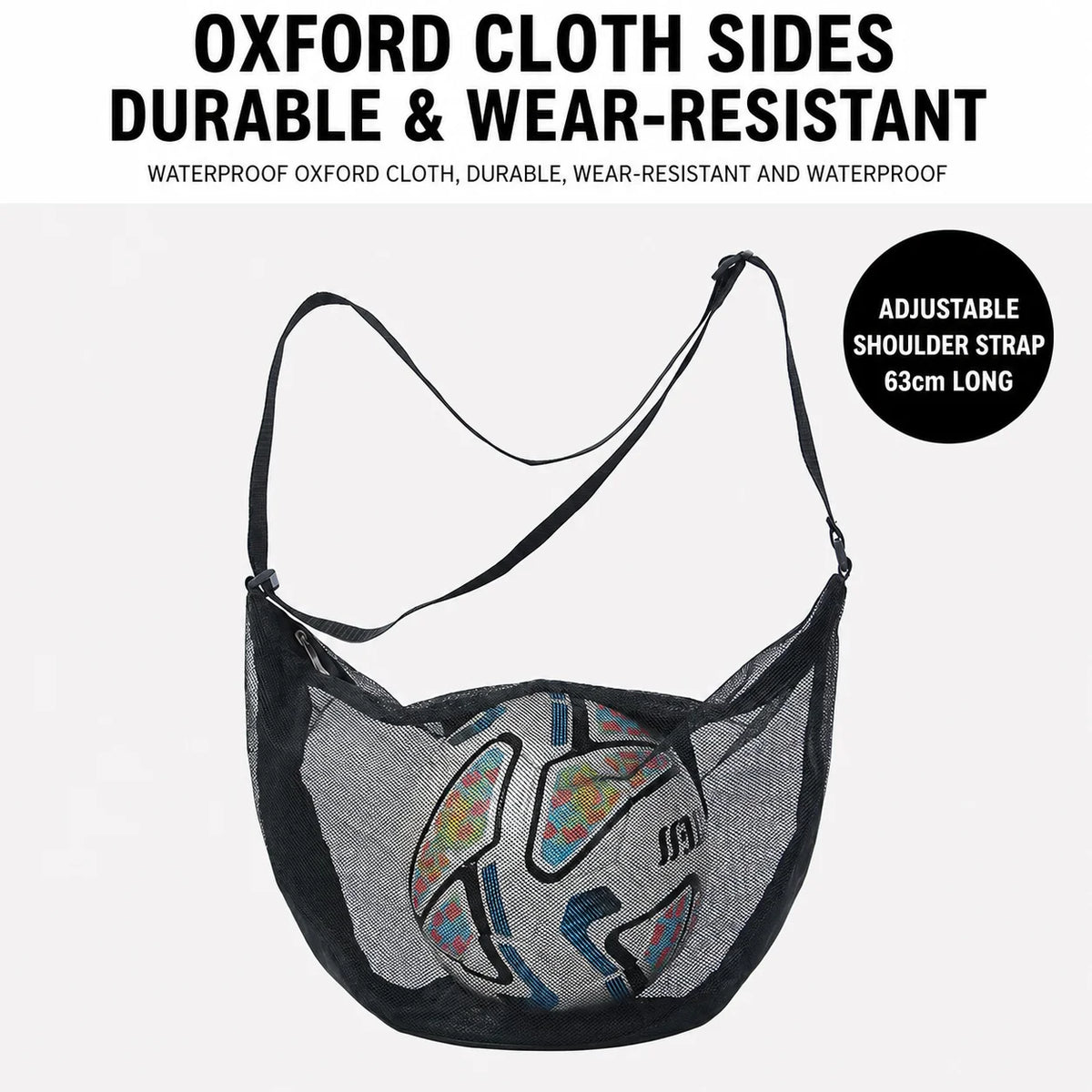 Large Mesh Sports Ball Bag – 25L Lightweight Shoulder Bag