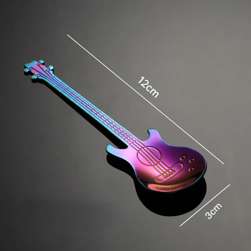 Guitar Shaped Stainless Steel Coffee Spoons | Set of 1 or 5