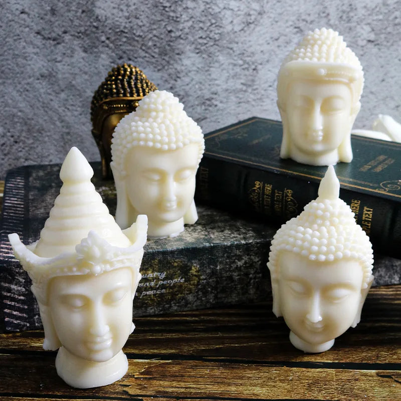 3D Buddha Head Silicone Mold – Candle, Resin & Plaster Casting