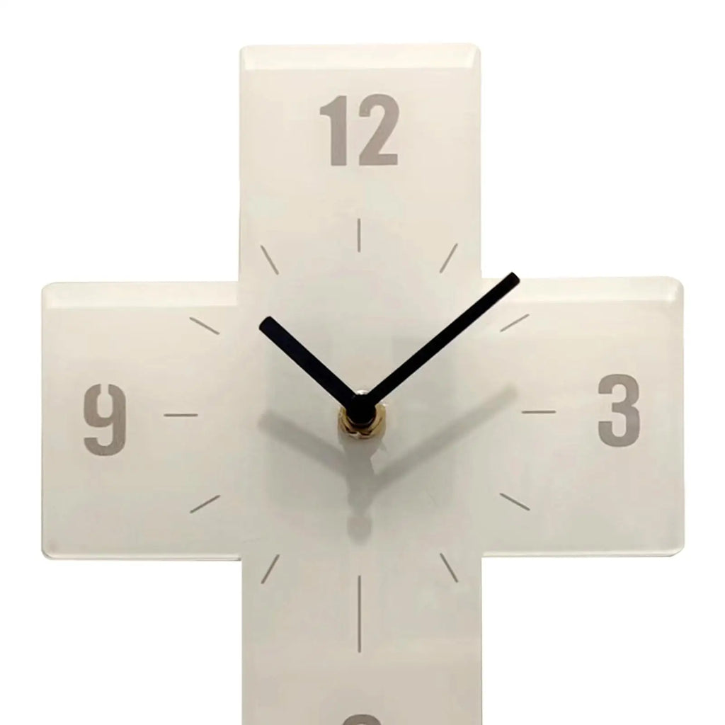 Acrylic Silent Wall Clock Cross-Shaped Modern Home Décor
