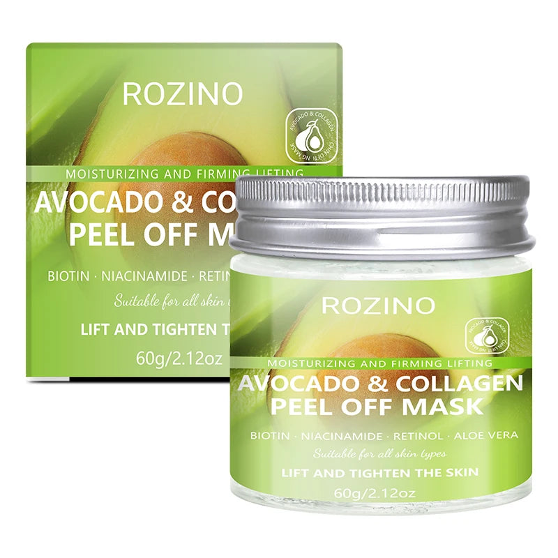 ROZINO Avocado Collagen Peel-Off Face Mask 60g | Deep Cleanse