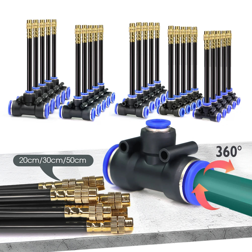 Flexible Brass Misting Nozzle Kit 20/30/50cm – DIY Cooling Spray