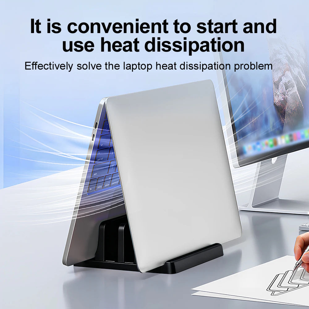 Vertical Laptop Stand Adjustable ABS – Space-Saving Desk Organizer