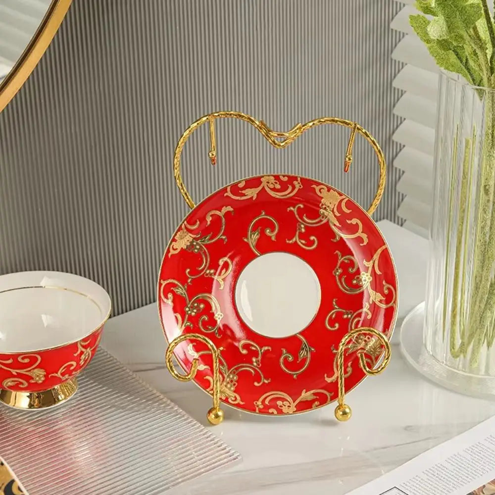 Metal Cup & Saucer Display Stand – Iron Cup Holder Organizer